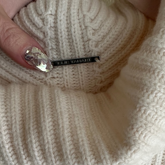 Elie Tahari Cream Cowl Neck Sweater - Picture 3 of 7
